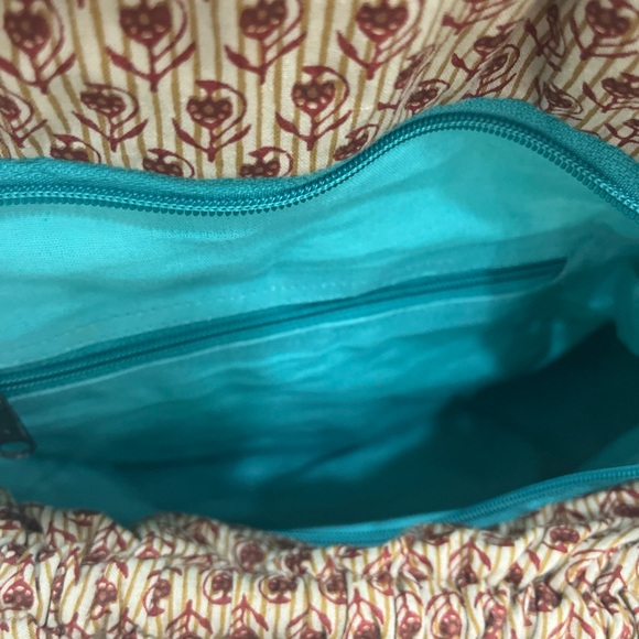 World Market Boho Cottagecore Paisley Wood Accents Satchel Handbag Purse - Picture 11 of 12